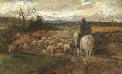 A Sussex Lane, 1872 (olie på papir lagt på linned) af John Samuel Raven
