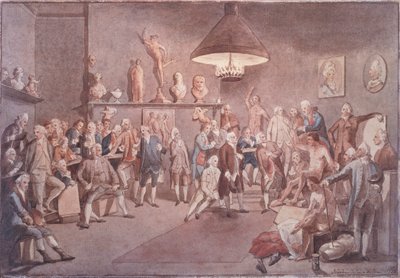 Akademikerne fra The Royal Academy i London, kopi efter et maleri af Johann Zoffany (1733-1810) af John Sanders