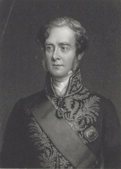 Portræt af George Villiers, 4. jarl af Clarendon 1800-1870. af John Sartain