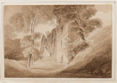 Helmsley Castle, Yorkshire, 25-27 oktober 1824 (blyant, pensel og sepia blæk på papir) af John Scarlett Davis