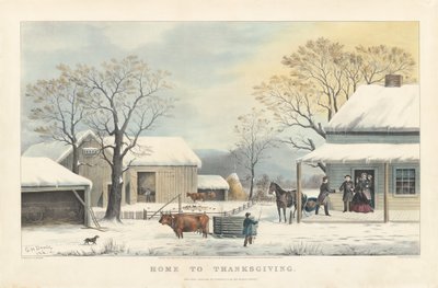 Hjem til Thanksgiving af John Schutler after George Henry Durrie