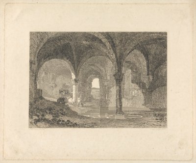 Krypten i Kirkstall Abbey, Yorkshire af John Scott