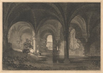 Krypten i Kirkstall Abbey, Yorkshire af John Scott