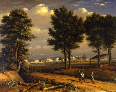 Udsigt over Alpha Cottages, nær Paddington af John Seguier