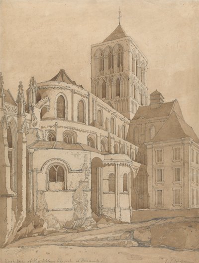 Abbey Church i Fecamp, Normandiet af John Sell Cotman