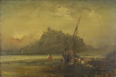 Strandscene (olie på papir) af John Sell Cotman
