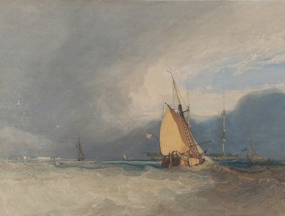 Både ud for kysten, stormen nærmer sig, 1830. af John Sell Cotman