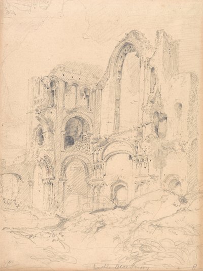 Castle Acre Priory, Norfolk af John Sell Cotman