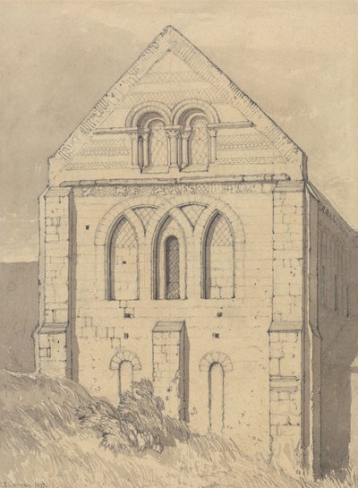 Kirken i Graville nær Havre de Grace, Normandiet: Slutningen af det nordlige tværskib af John Sell Cotman
