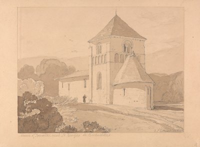 Church of Yainville, nær Saint Georges de Boscherville, Normandiet af John Sell Cotman