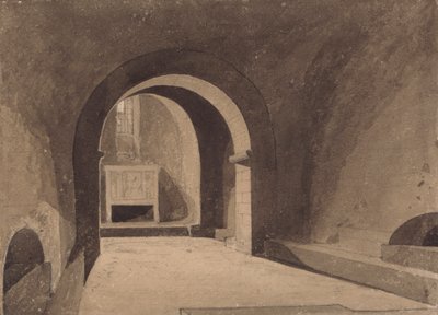Krypten af ​​Saint Gervaise, Rouen, Normandiet af John Sell Cotman