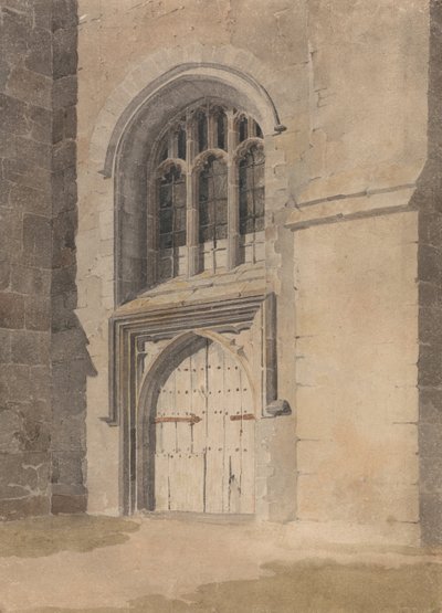 Døråbning og vindue i en kirke af John Sell Cotman
