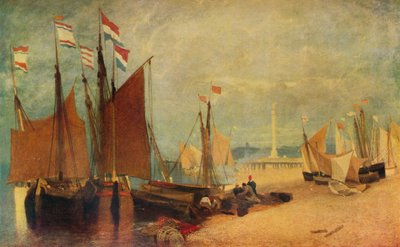 Hollandske både ud for Yarmouth, priser under krigen, c1823 1934 af John Sell Cotman