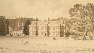 Felbrigg Hall, Norfolk, 1818 (blyant og grå vask på papir) af John Sell Cotman