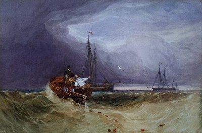 Fiskerbåde ud for Yarmouth af John Sell Cotman
