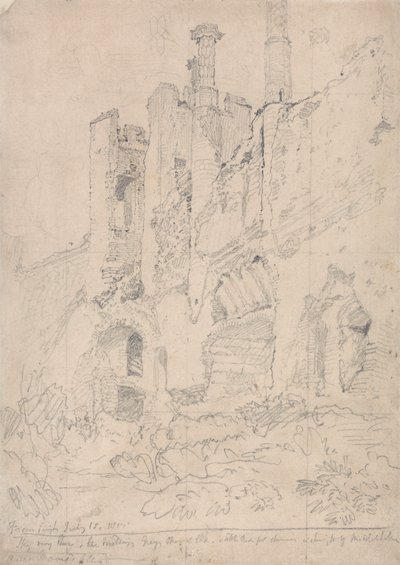 Framlingham Castle, Suffolk: Del af ruineret interiør af John Sell Cotman