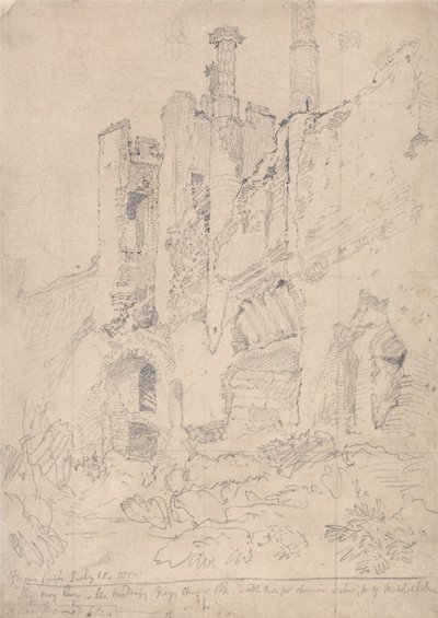 Framlingham Slot, Suffolk: En del af det ødelagte interiør af John Sell Cotman