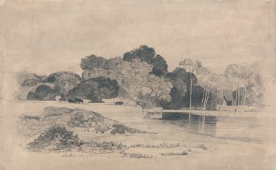 Søen ved Trentham, Staffordshire af John Sell Cotman