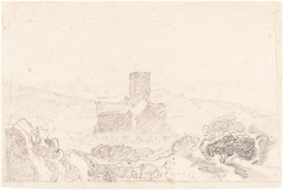 Landskab med kirke af John Sell Cotman