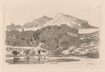 Liber Studiorum: Plade 21, View in North Wales, 1838. af John Sell Cotman