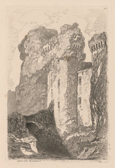 Liber Studiorum: Plade 24, Ragland Castle, Monmouthshire af John Sell Cotman