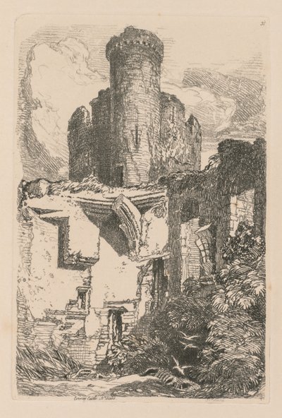 Liber Studiorum: Plade 31, Conway Castle, N. Wales, 1838. af John Sell Cotman