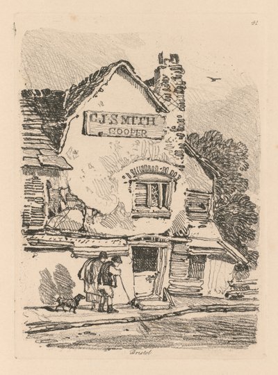 Studiebog: Plade 41, House at Bristol af John Sell Cotman