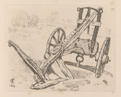 Studiebog: Plade 43, A Norfolk Plough af John Sell Cotman