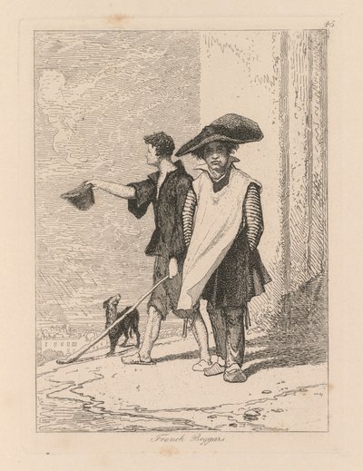 Liber Studiorum: Tallerken 45, franske tiggere af John Sell Cotman