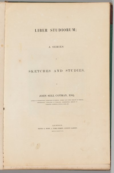 Studiebog: Titelblad, 1838 af John Sell Cotman