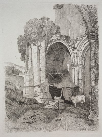 Rievaulx Abbey, Yorkshire, 1810. af John Sell Cotman