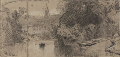 River Landscape, Sandsynligvis nær Thorpe, Norfolk af John Sell Cotman