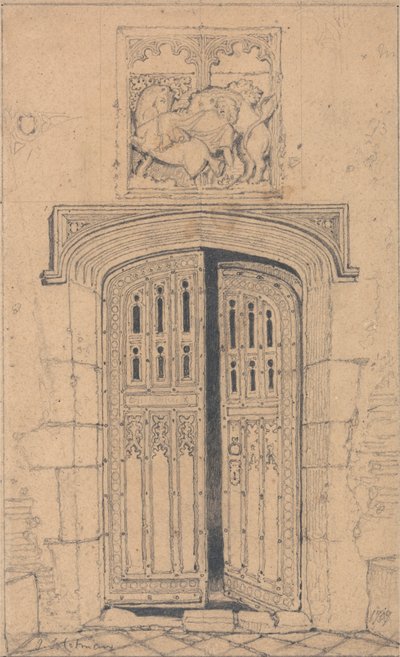Den sydlige dør, Arminghall Hall, Norfolk af John Sell Cotman