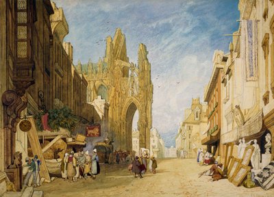 Gadescene i Alencon, Normandiet af John Sell Cotman