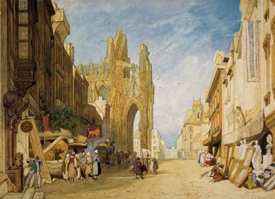Gadescene i Alencon, Normandiet, 1828 af John Sell Cotman