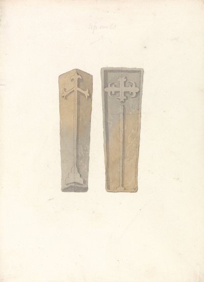 Studier af to kistelåg fra kirker i Norfolk af John Sell Cotman