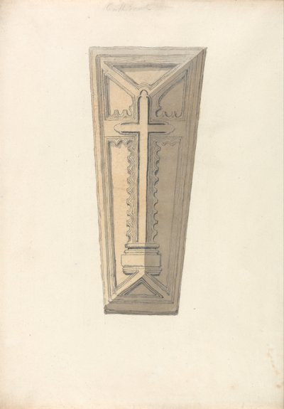 Studie af et kistelåg fra en () kirke i Norfolk af John Sell Cotman