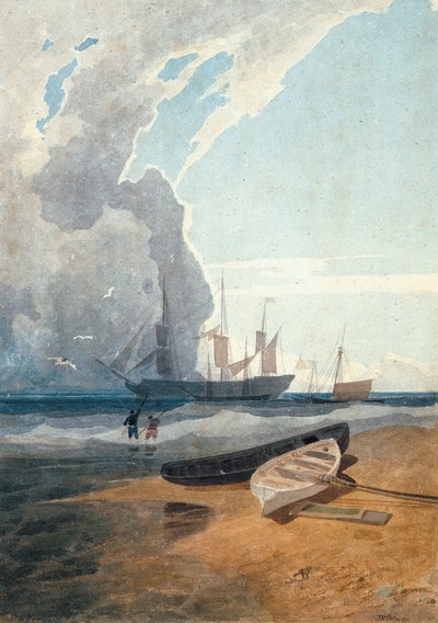 The Mars, Riding at Anchor off Cromer, ca. 1807 (blyant, wc på papir) af John Sell Cotman