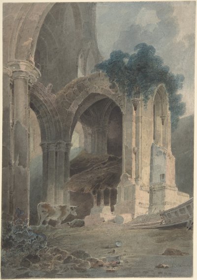 Den østlige ende af Rievaulx Abbey, Yorkshire af John Sell Cotman