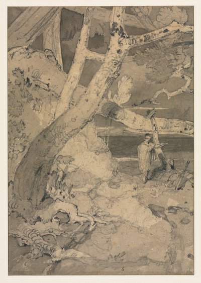 Rejsende i et skovlandskab, 1806. af John Sell Cotman