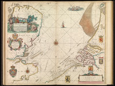 Et kort over Englands, Flanderns og Hollands kyster, ca. 1672 (tryk) af John Seller