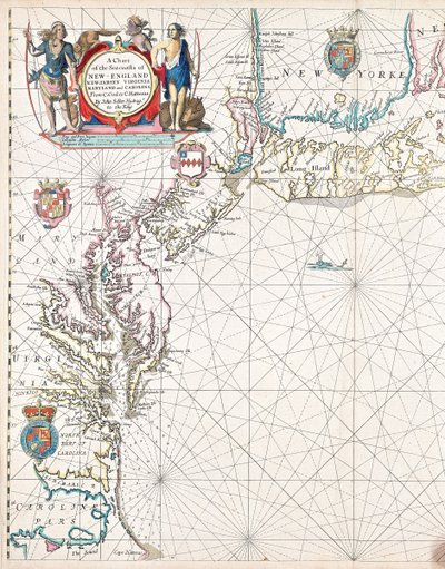Et kort over New Englands, New Jerseys, Virginias, Marylands og Carolinas kyster fra Cape Cod til Cape Hatteras. af John Seller