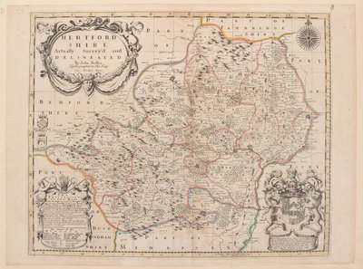 Kort over Hertfordshire af John Seller