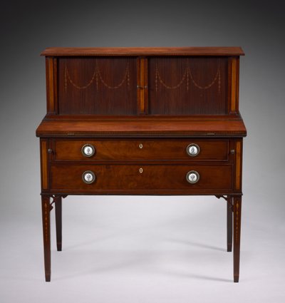 Trommeskrivebord, ca.1800 af John Seymour