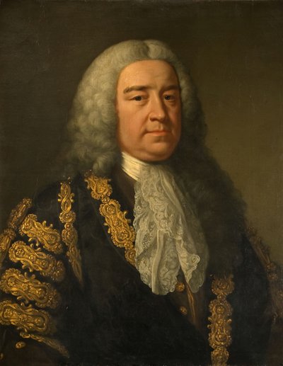 Portræt af The Rt. Hon. Henry Pelham 1694-1754. af John Shackleton