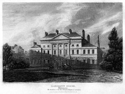 Lansdowne House, Westminster, London, 1815. af John Shury