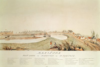 Manitoba, viser en handelsstation fra Hudson Bay Company, 1871 af John Simpson
