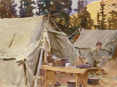 Lejr ved Lake O"Hara, 1916 af John Singer Sargent