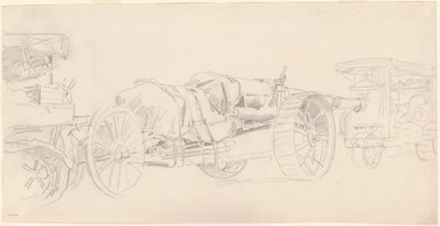 Cannon Trailers, Frankrig, 1918. af John Singer Sargent
