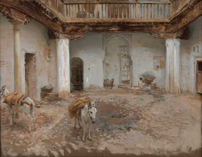 Courtyard, Casa del Chapiz af John Singer Sargent